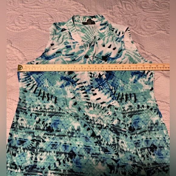 Alfani Sleeveless Blue Wrap Blouse - Picture 6 of 7